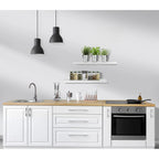 Floating Engineered Wood Wall Shelves, Set Of 3, 23.75 in x 9.25 in