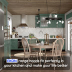EKON KITCHEN EXPERT 36 Inches Stainless Steel Convertible Wall Mount Range Hood With Charcoal Filter And Remote Control - NAP04-36