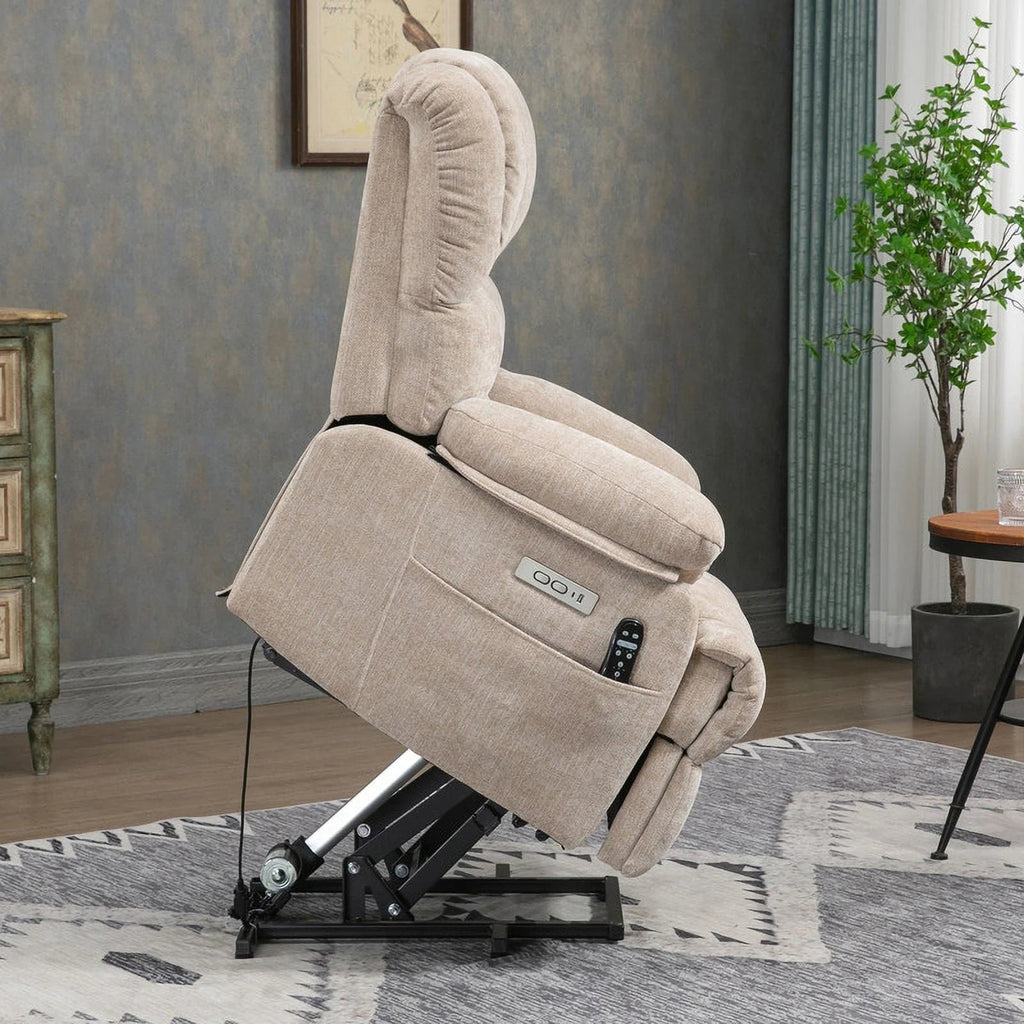 Comfort Stretch Power Lift Recliner Chair With 8-Point Vibration Massage, 24 in Seat Width, 25 in Seat Depth, 20 in Seat Height