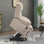 Comfort Stretch Power Lift Recliner Chair With 8-Point Vibration Massage, 24 in Seat Width, 25 in Seat Depth, 20 in Seat Height