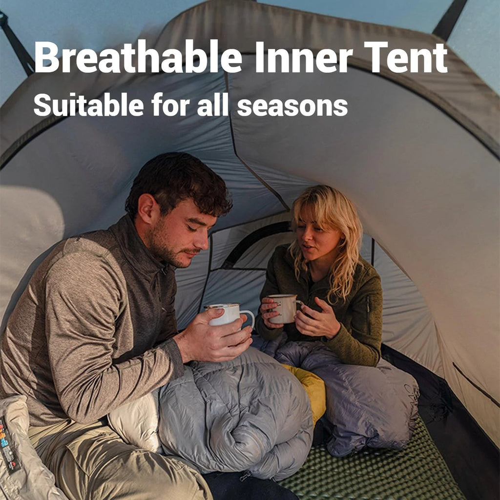 Naturehike Baluosi UL Ultralight Tunnel Hiking Tent, 15D, 2/3 Person, Olive Green - CNK2450WS036