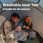 Naturehike Baluosi UL Ultralight Tunnel Hiking Tent, 15D, 2/3 Person, Olive Green - CNK2450WS036