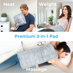 Pure Enrichment 3-in-1 Heating Pad, 12 in x 24 in, Steel Gray - WeightedWarmth