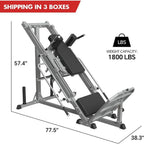 2-In-1 Leg Press And Hack Squat Machine With Linear Bearing - 45-Degree