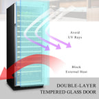 Lanbo 165 Bottle Built-In Black Single Zone Wine Cooler, 24 inch Width - LW177S