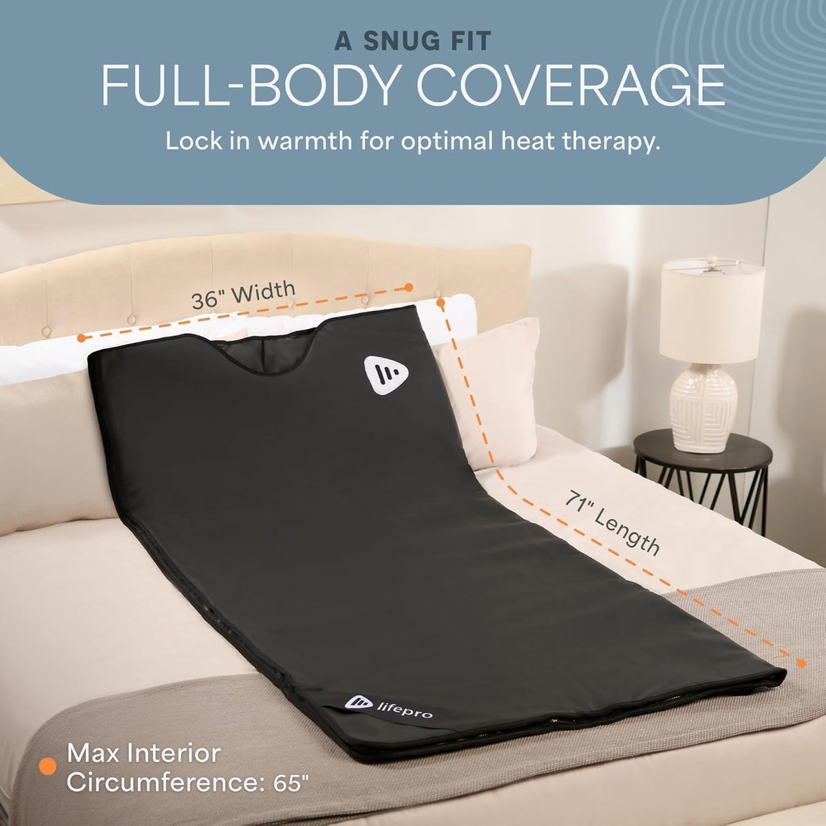LifePro RejuvaWrap Infrared Sauna Blanket - 71 x 36 in, 9 Heat Levels