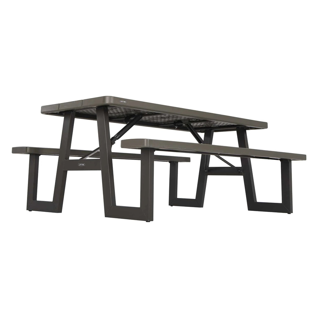 Lifetime 6-Foot W-Frame Folding Picnic Table, Brown - 60233