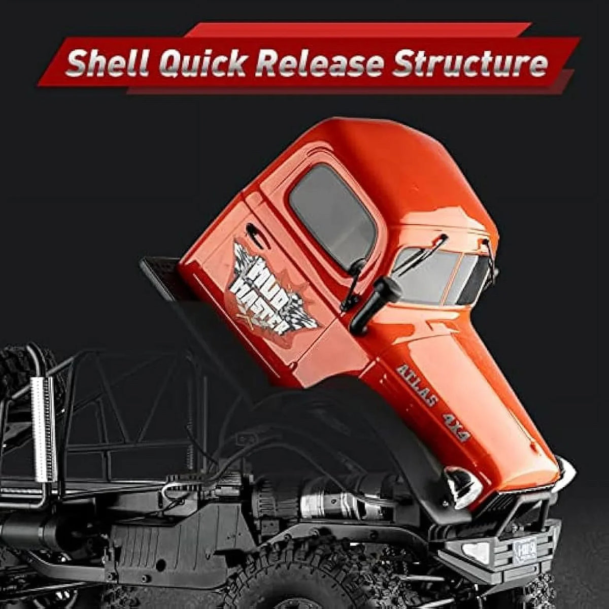 RocHobby Atlas 1/10 4WD 2.4Ghz RC Rock Crawler Truck, Yellow
