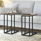 C-Shaped Sofa Side Tables, Set of 2, 11" D x 19" W x 24" H