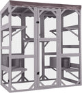 Large Walk-In Outdoor Cat Enclosure With 7 Platforms