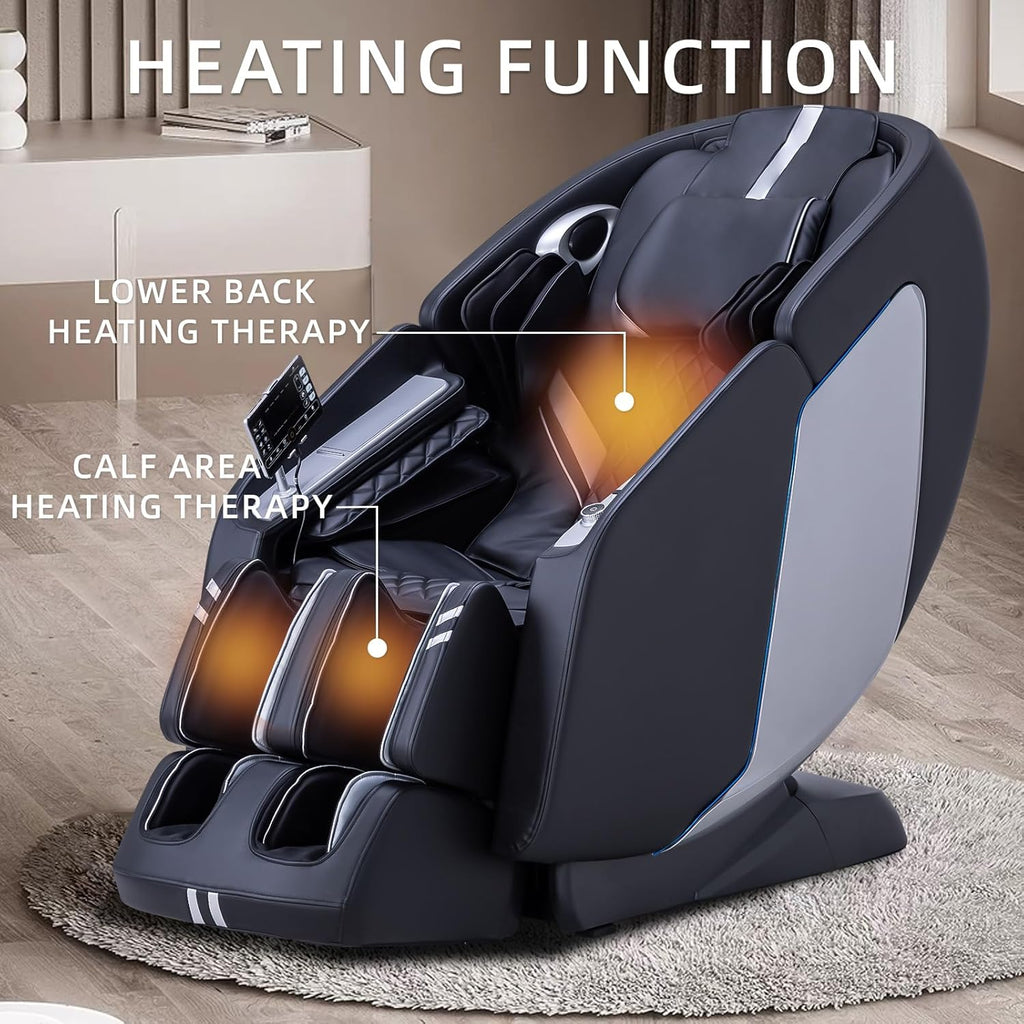 MassaMAX 4D Full Body Massage Chair With Zero Gravity, 15 Modes, Black - MT398