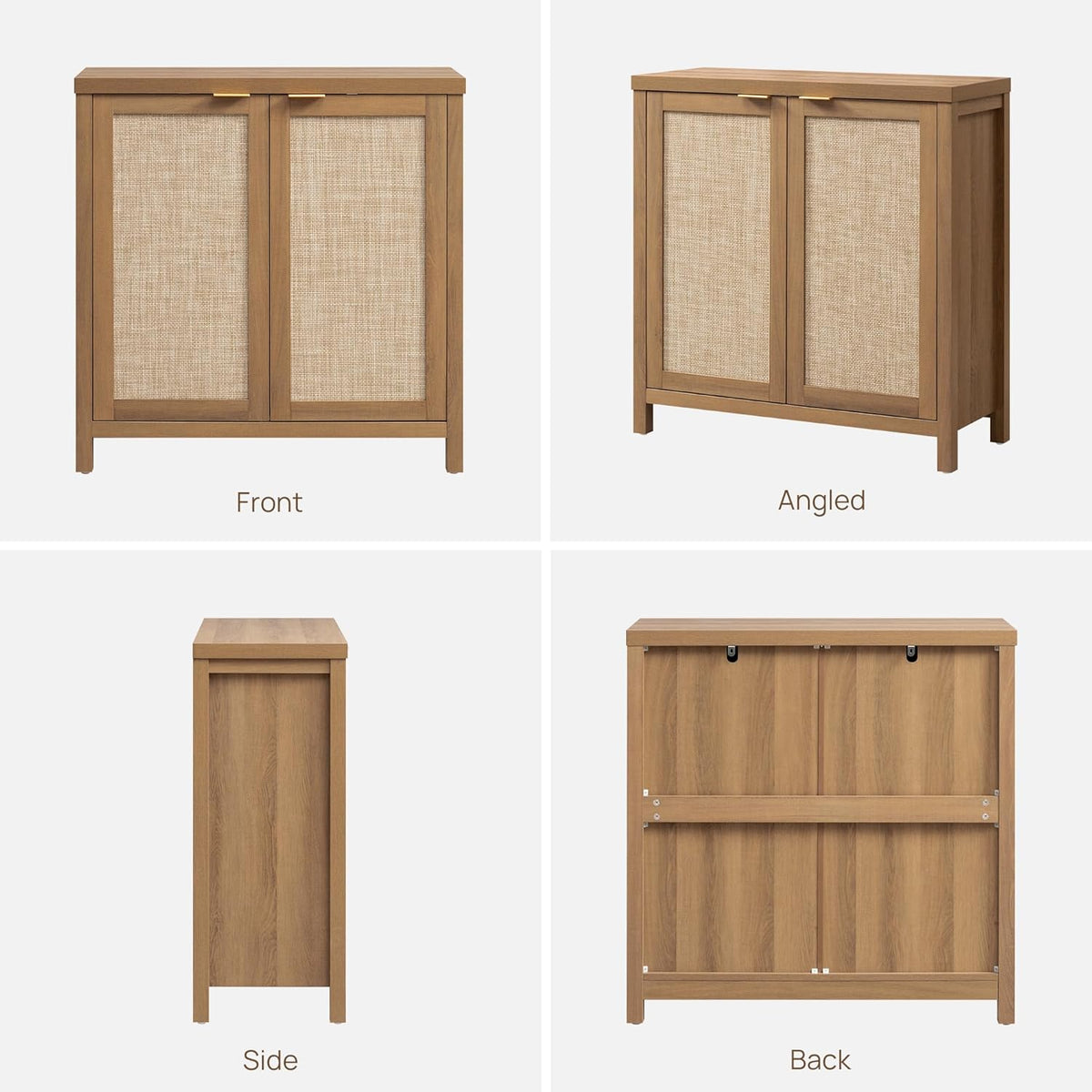 SICOTAS Sideboard Buffet Cabinet, 13.9in D x 68.6in W x 35.4in H, Oak, 2 Pcs