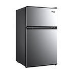 Arctic King Two-Door Mini Fridge With Freezer, 3.2 Cu ft, 18.5 in x 19.4 in x 33.3 in, Stainless Steel - E-Star