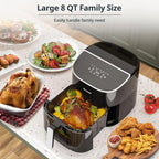 Larinest 8 Qt 8-in-1 Air Fryer With Viewing Window, Black - AF701
