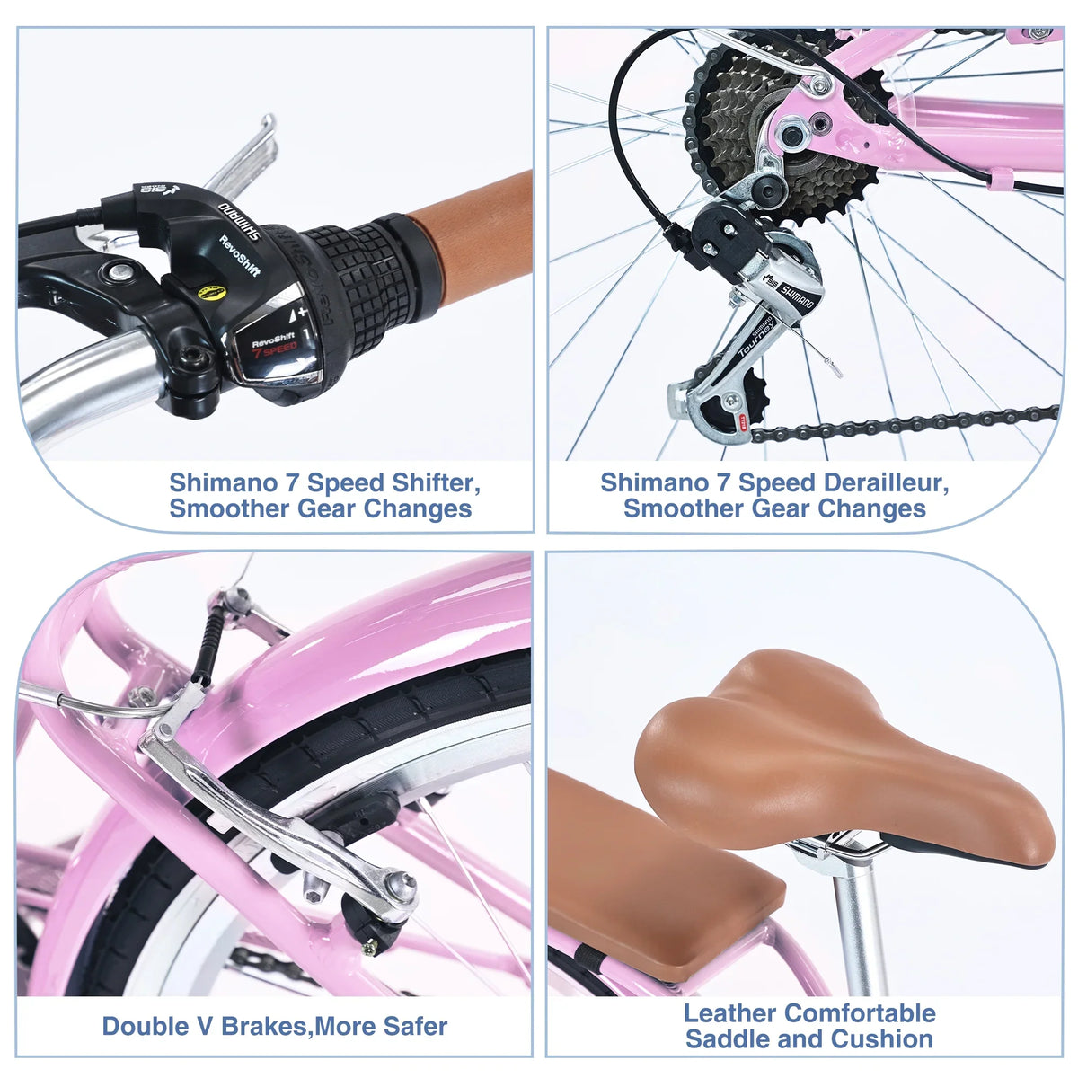 iYofe Women's Cruiser Bike, 26 Inch, Shimano 7-Speed, 85% Assembled