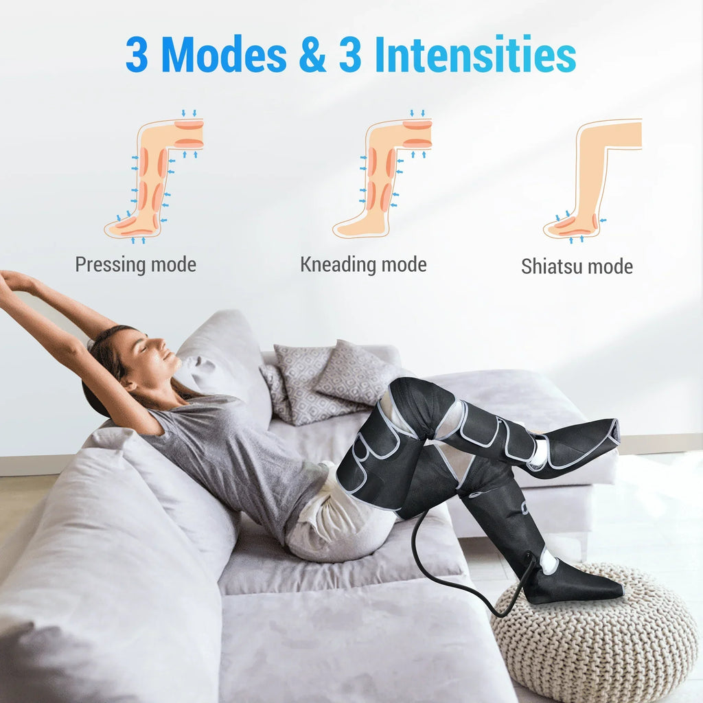 Comfier Air Compression Leg Massager With Heat, 19 Inches Calf / 27 Inches Thigh