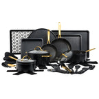 Thyme & Table 32-Piece Non-Stick Cookware & Bakeware Set, Black