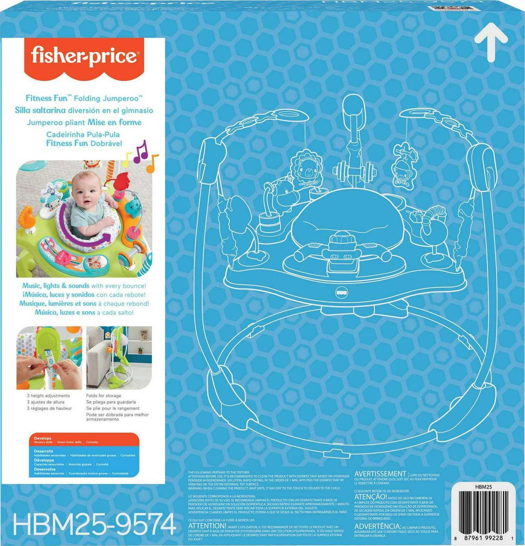 Fisher-Price Fitness Fun Folding Jumperoo Infant Activity Center With Lights & Music - HBM25
