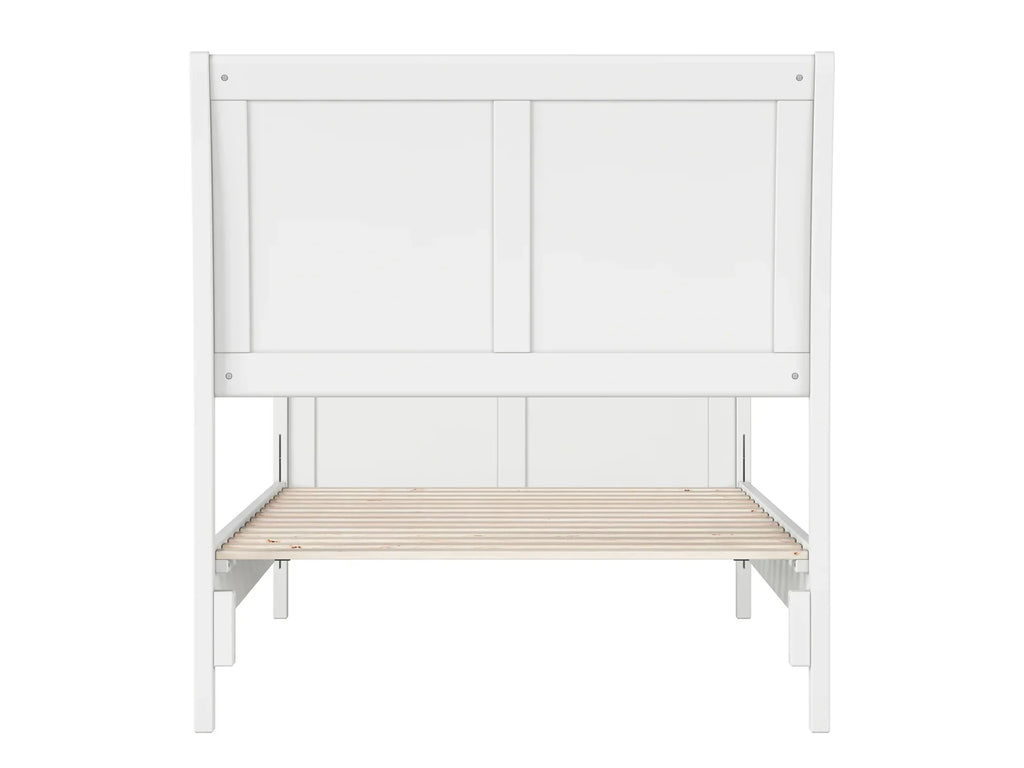 AFI Valencia Twin Wood Low Profile Sleigh Platform Bed With Matching Footboard, White