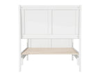 AFI Valencia Twin Wood Low Profile Sleigh Platform Bed With Matching Footboard, White