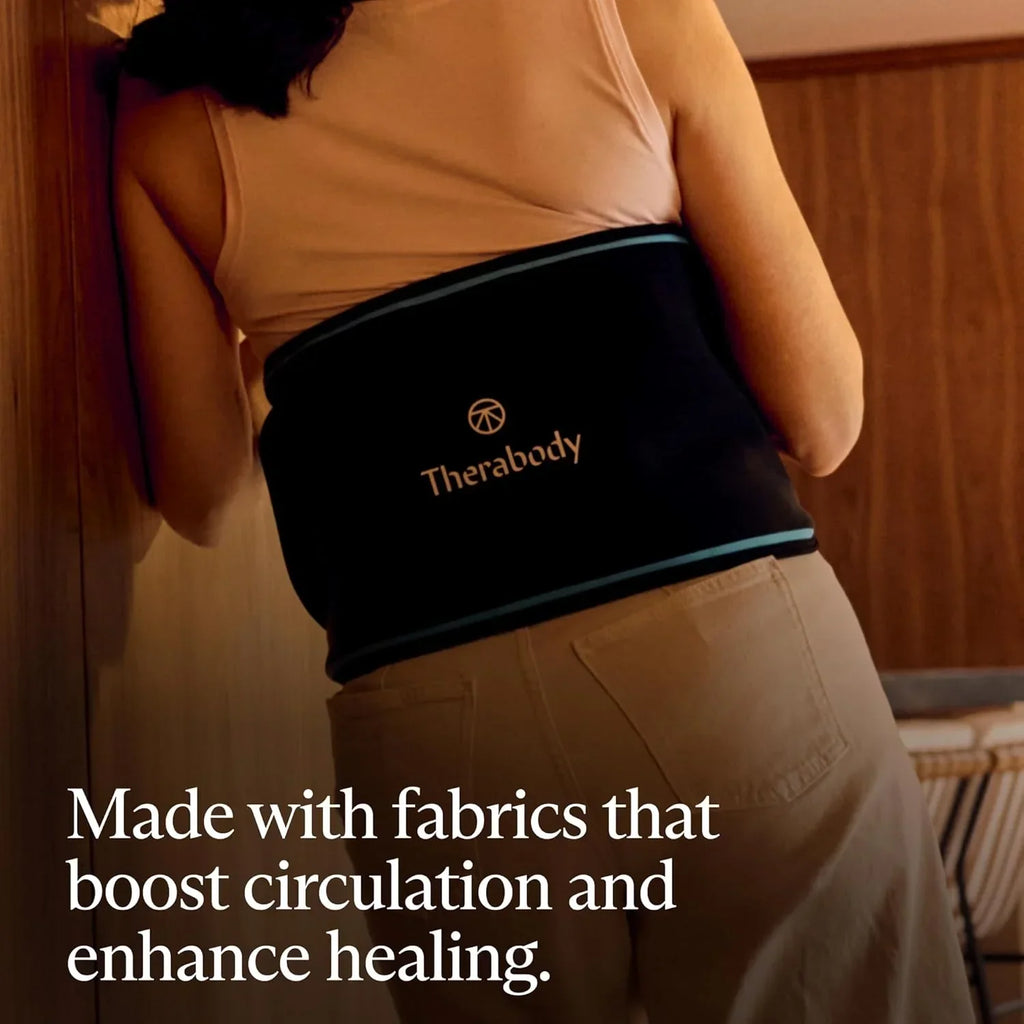 Therabody RecoveryTherm Back Hot Vibration Wrap, Black, One Size - RecoveryTherm Hot Vibration Back and Core