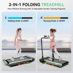 Pooboo 2in1 Folding Under Desk Treadmill, 2.5HP Bluetooth, 265 lbs