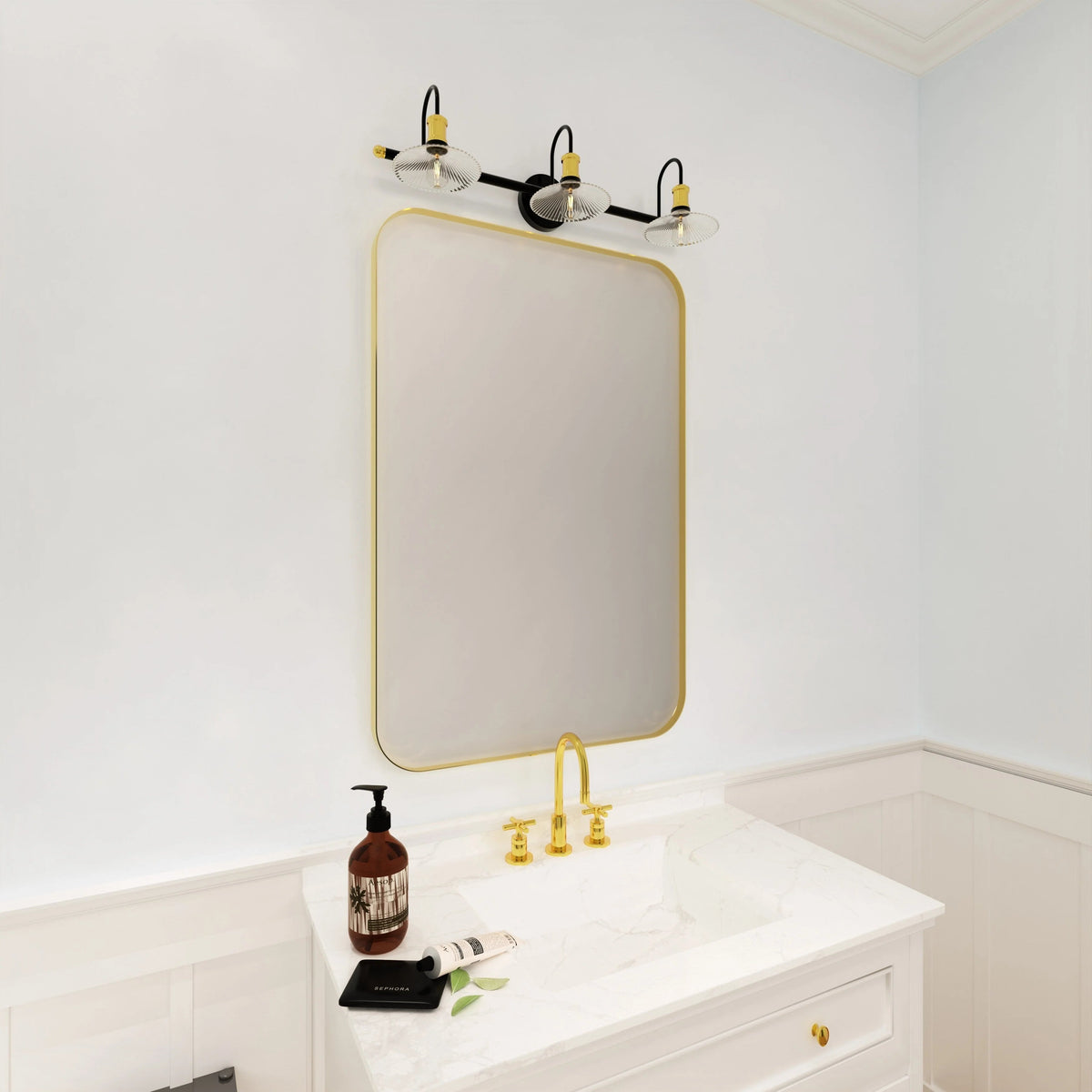 Aluminum Alloy Rounded Corner Wall Vanity Mirror