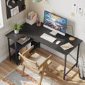 Small L-Shaped Computer Desk With Reversible Storage Shelves - 55-Inch / 47-Inch