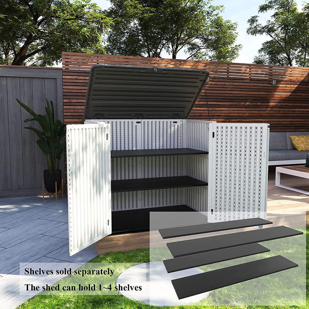 KINYING Horizontal Outdoor Storage Box, 48 Cu.ft, 53.2 in W x 34.3 in D x 47.1 in H