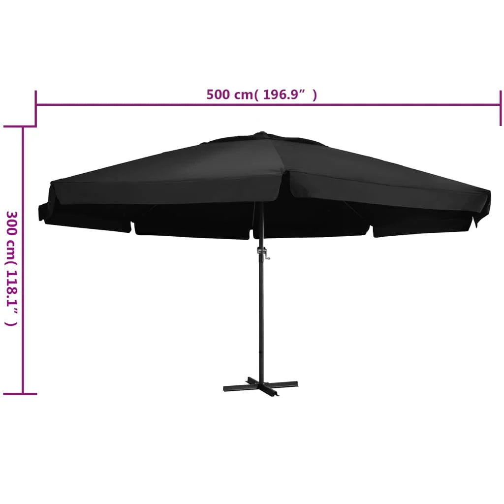 vidaXL Garden Parasol, Azure Blue Polyester With PA Coating, 196.9in x 118.1in
