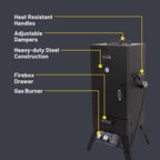 Char-Broil Vertical Liquid Propane Gas Smoker, 595 Square Inches, 16,500 BTU