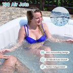 Inflatable Hot Tub, 70-80 in Round Or 71 x 70 in Rectangular, 2-6 Person