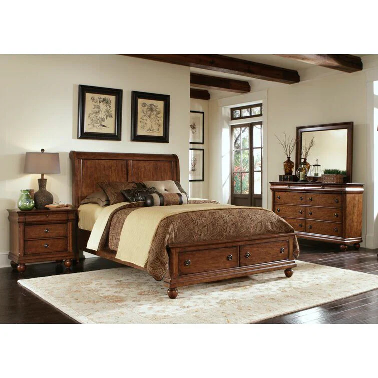 8 Drawer 64in W Double Dresser With Mirror - 80in H x 18in D