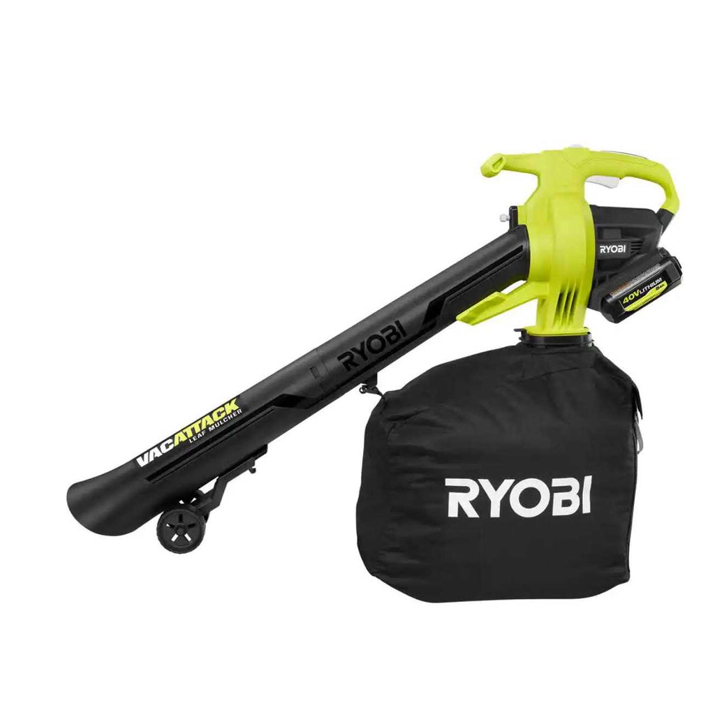 RYOBI 40V Cordless Leaf Blower And Leaf Vacuum/Mulcher, 110 MPH, 525 CFM, 5 Ah And 4 Ah Batteries, 2 Chargers