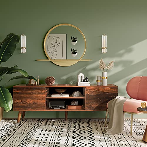 WLIVE Mid-Century TV Stand For 50/55/60inch TVs, 53.6in W x 15.7in D x 18.9in H