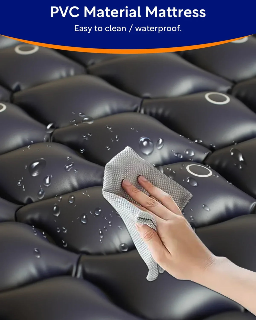 VOCIC Alternating Air Pressure Mattress Pad, Blue, 89"X38"X3", Vinyl - S34