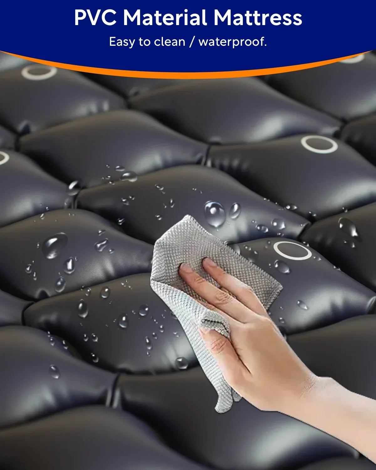 VOCIC Alternating Air Pressure Mattress Pad, Blue, 89"X38"X3", Vinyl - S34