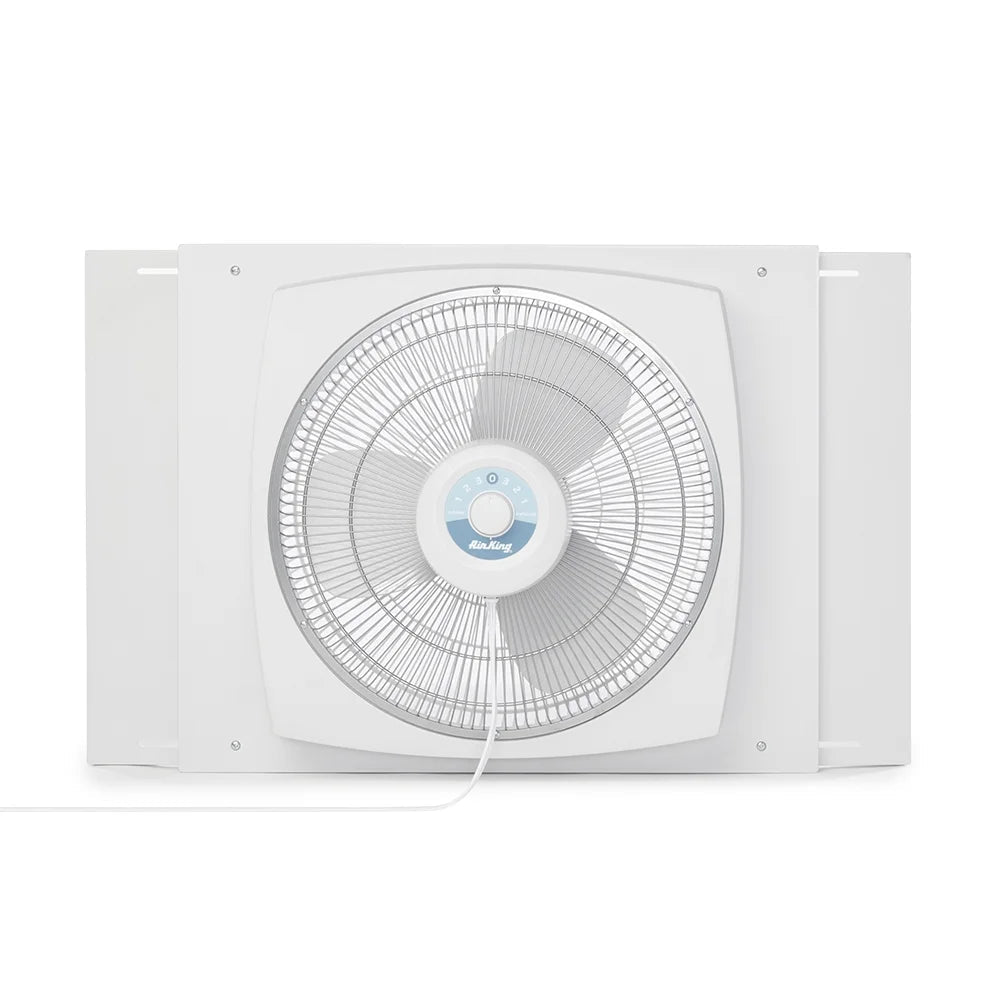 Air King Storm Guard 16 Inch 3-Speed Window Fan, White - 1/16 HP