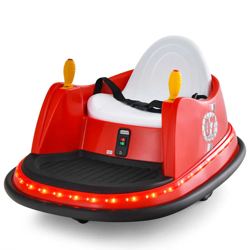 12V Toddler Battery Powered Bumper Car With Dual Joysticks And 360 Degree Spin