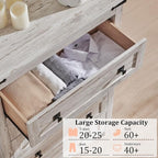 Farmhouse Engineered Wood 5-Drawer Dresser, 15.75in D x 31.25in W x 48in H