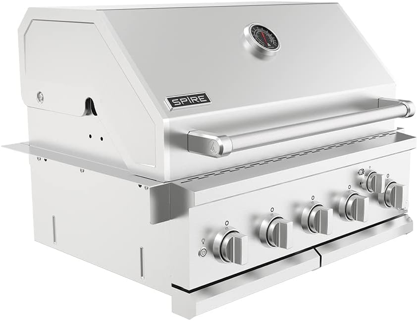 Spire 5 Burner Built-In Propane Gas Grill, Stainless Steel, 30 Inch, 750 SQ In, 63,000 BTUs - 740-0788P