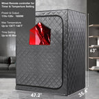 Portable 2-Person Infrared Sauna Tent With 2 Foldable Chairs, Remote Control, 1600 Watt, 140 Fahrenheit
