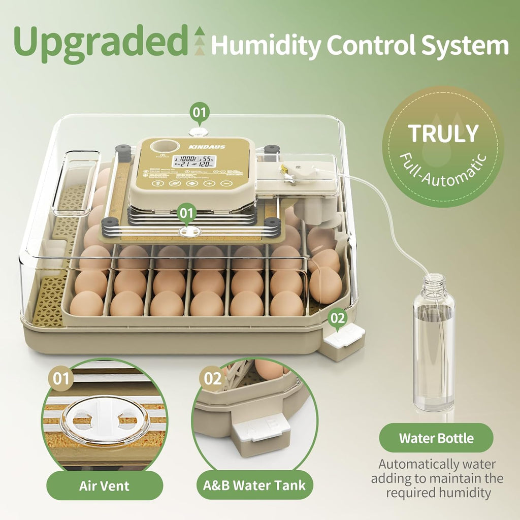 Egg Incubator With Automatic Egg Turning And Humidity Control - 48 Eggs