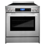 Cosmo 4-Piece Kitchen Appliance Package With 30 in Electric Range, 30 in Wall Mount Hood, 24 in Dishwasher And French Door Refrigerator