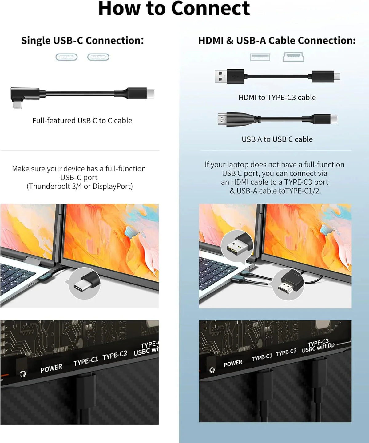 Cevaton Laptop Screen Extender With 15.6 Inch FHD 1080P Display - P5