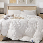 Royal Elite Canadian Down Comforter Queen Size, 88 x 90 inch, 30oz White Down, Cotton Shell