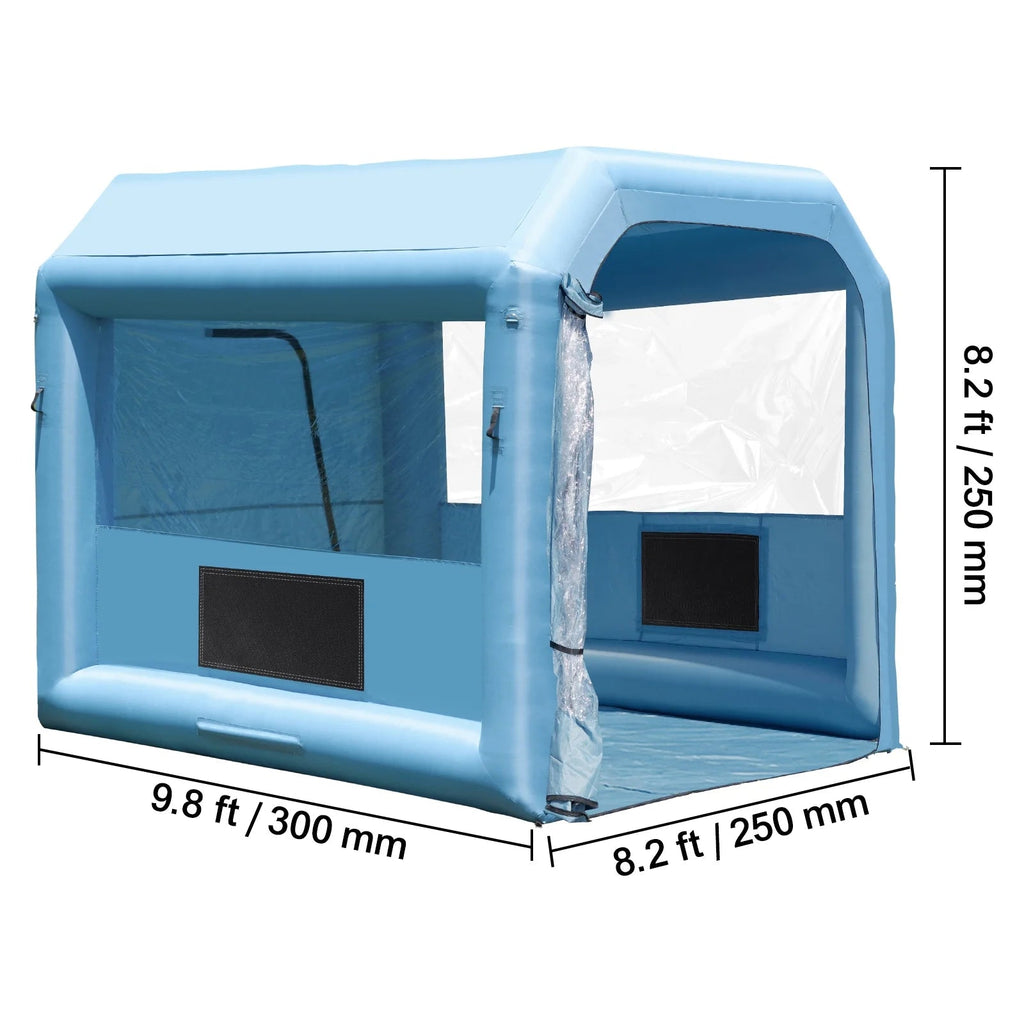 KFFKFF Portable Inflatable Spray Shelter 9.8 x 8.2 x 8.2 ft With 550 W Blower And Filtration System - GZYJXKF03