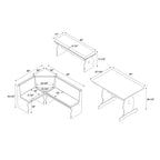 Hannah Breakfast Nook 3-Piece Dining Set With Corner Bench