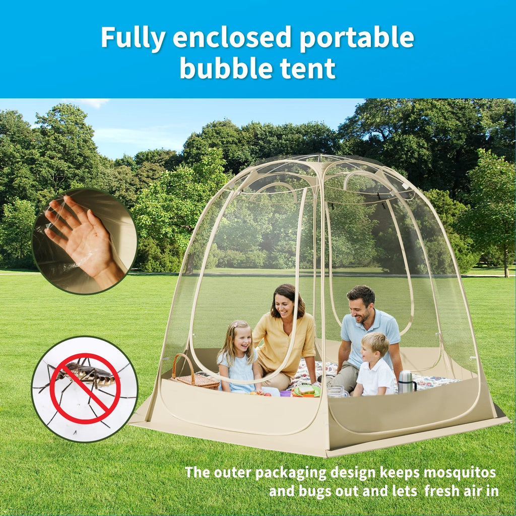 TABU Pop Up Bubble Sports Tent, Clear, 10 x 10 ft, 6-7 People