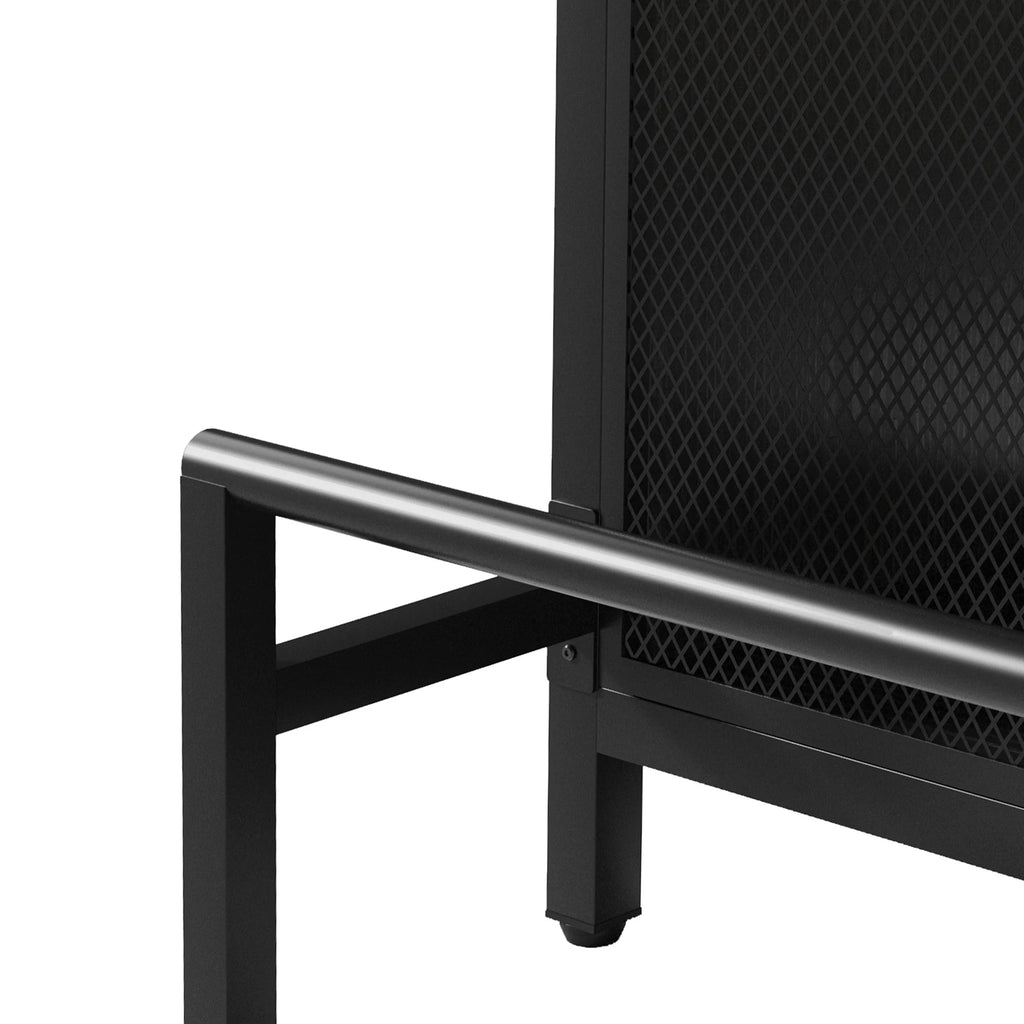 Dextrus 5 Tier Home Bar Unit With 43in Wine Cabinet, LED Lights, Wine Rack And Footrest - Black